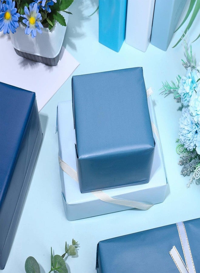 وولاين ورق تغليف هدايا من والين، لون أزرق ترابي - ليس لفة - ورق تغليف هدايا أزرق متدرج بأربعة ألوان، مطوي بشكل مسطح، ورق ملون للأعمال الفنية والحرف اليدوية، مناسب لحفلات الزفاف وأعياد الميلاد وحفلات استقبال المولود، 8 أوراق - Image 4